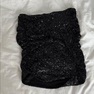 Express Shimmering Black Sequin Skirt